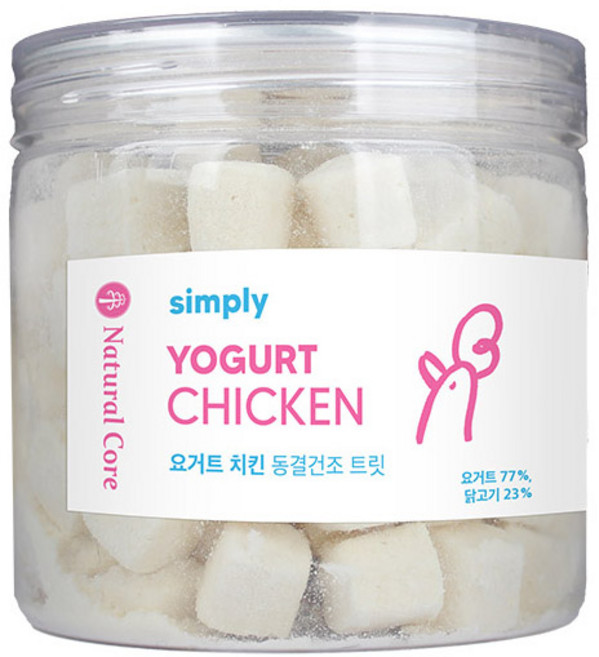 네츄럴코어 강아지&고양이 겸용 간식 심플리 동결건조 트릿, 1개, 60g, 요거트 치킨
