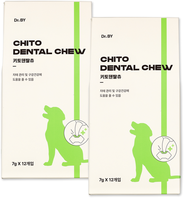 닥터바이 키토덴탈츄 강아지 덴탈 껌 키토산 치석 치태 입냄새 도움 양치껌, 84g, 2세트