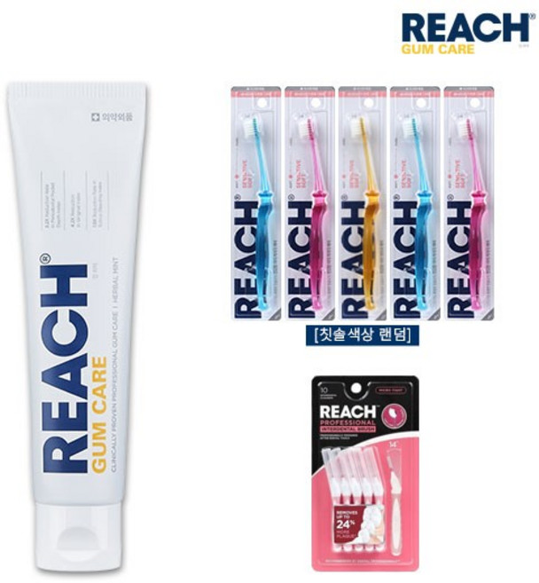 리치 검케어 잇몸 전문 치약 140g x1개 +센서티브 소프트 칫솔 x5개 + 치간칫솔 10입(MICRO TIGHT) x1개, 없음, 1개