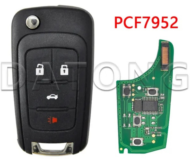 스마트키 Datong World Car Remote Key 쉐보레 크루즈 올랜도 말리부 아베오 스파크 315433 MHz ID46 칩 자동 스마트 컨트롤 플립 키, 11) 434MHz - 4 BT PCF7952, 1개
