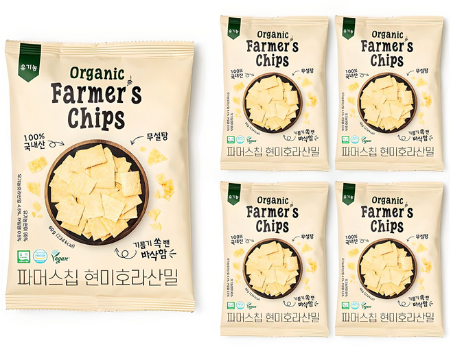 키토제니 유기농 파머스칩 현미호라산밀, 60g, 5개