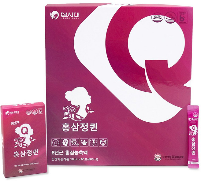 삼시대 홍삼정퀸 여성을 위한 홍삼스틱, 1박스, 600ml