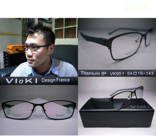 信義計劃 眼鏡 VIOKI 951 法國復古超輕鈦金屬框 TR90鏡腳 多焦點全視線 亮槍色