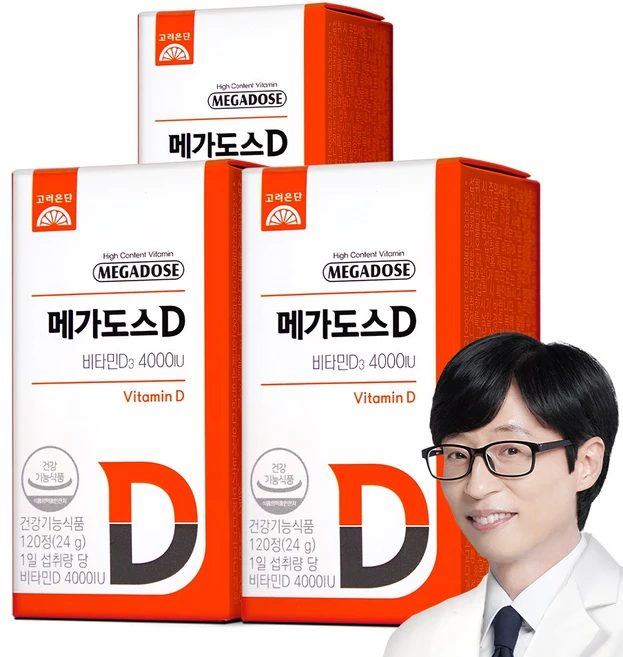메가도스 D 고려은단 비타민D3 4000IU 24g, 120정, 3개 - 쿠팡