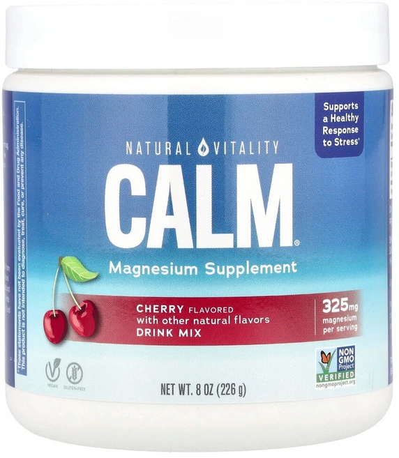 네츄럴바이탈리티 CALM 스트레스 방지 드링크 믹스 체리 226g(8oz), 226g, 1개 - 쿠팡