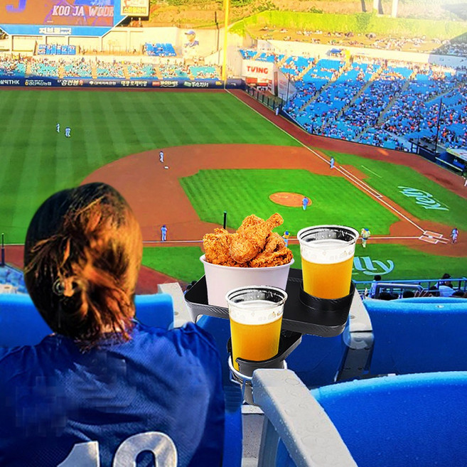 지엠지모터스 야구장 테이블 캠핑 휴대용 경량 사이드 보조 스포츠테이블 컵앤블, 블랙