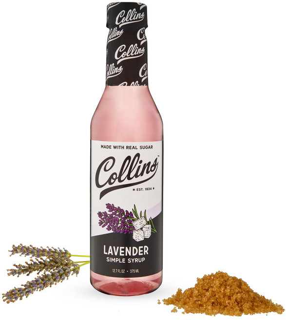 콜린스 라벤더 시럽 라벤더 심플 시럽 리얼 설탕 칵테일 시럽 소다수 향 칵테일 믹서 12.7 온스 1개 세트 콜린스 라벤더 시럽 라벤더 심플 시럽 리얼 설탕 칵테일, 12.7온스(1팩)