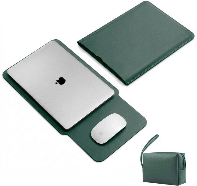 코지스 맥북 LG그램 삼성 노트북 파우치 15 16인치, 그린, 1개