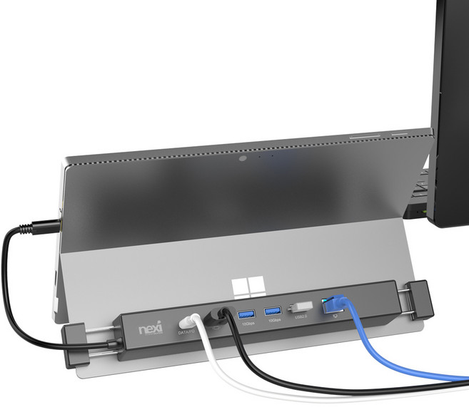 USB3.1 C타입 도킹스테이션 서피스프로X 서피스고 서피스프로7 서피스프로8 HDMI 모니터 확장 인터넷 랜포트 USB 허브연결잭 PD3.0충전포트, 1개