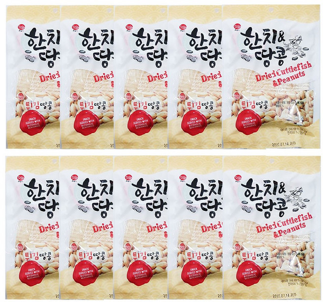 썬푸드 한치땅콩55g 10봉지 고추장포함, 10개, 55g