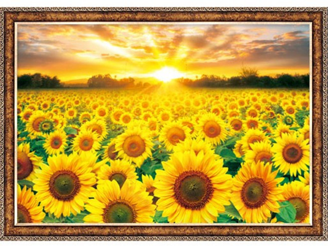 토이앤퍼즐 노을진 해바라기 풍경 500피스 직소퍼즐액자 TPD05-1012, 1세트, 액자세트, 퍼즐+앤틱골드액자