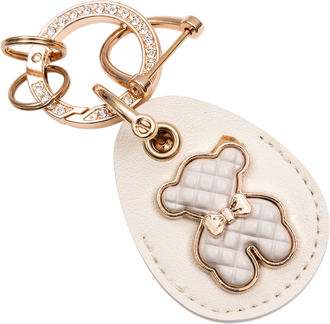 바이어블 곰돌이 키 케이스 스트랩 키링 키홀더 키링 KH17, 화이트_KH19, 1개