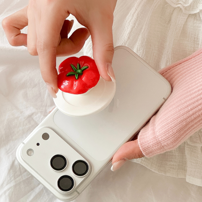 맥세이프 그립톡 핸드폰 토마토 스마트톡, 1개, 레드