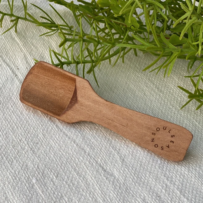천연 원목 우드스쿱 소울시즌스 바디스크럽 커피 솔트스푼 100% 자연소재 계량, 1개 - 쿠팡
