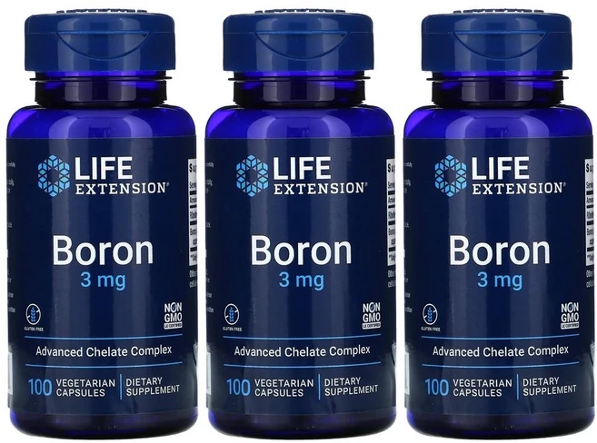 라이프익스텐션 붕소 보론 BORON 리보플라빈 3mg 100정 3통, 3개 - 쿠팡