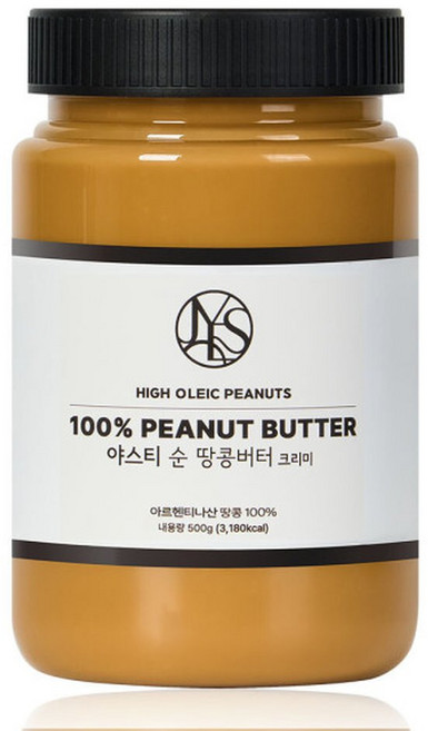야스티 아르헨티나 코르도바산 하이올레익 땅콩 100% 순 땅콩버터 크리미 500g x 1개