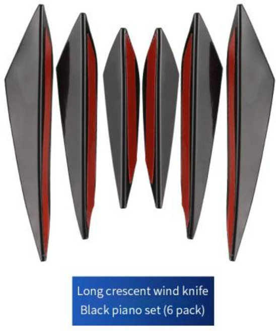 46pcs 유니버설 앞 범퍼 립 스플리터 핀 바디 스포일러 카나드 Valence Chin Car Tuning Canard Decor, 3)6PCS Black