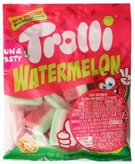 트롤리 워터멜론 맛젤리, 5개, 100g
