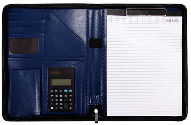 픽커스 가죽 결재 다이어리 지퍼형 서류판, 네이비