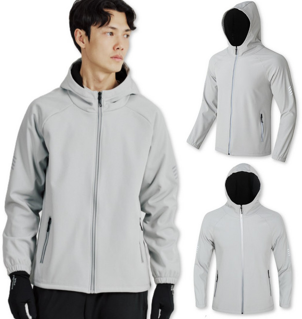 러너스픽 겨울 러닝 자켓 기모 방한 점퍼 야외운동복 집업 후드