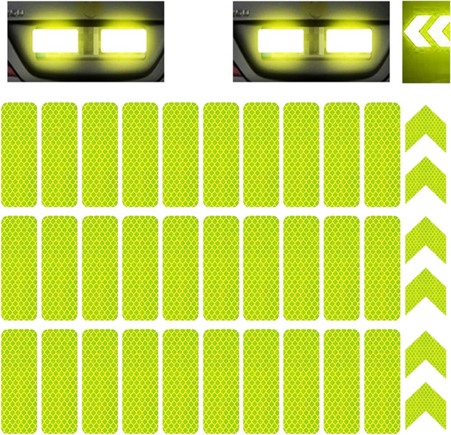 안전 경고 반사 스티커 직사각형 18p + 화살표 18p 세트, 1세트, 그린