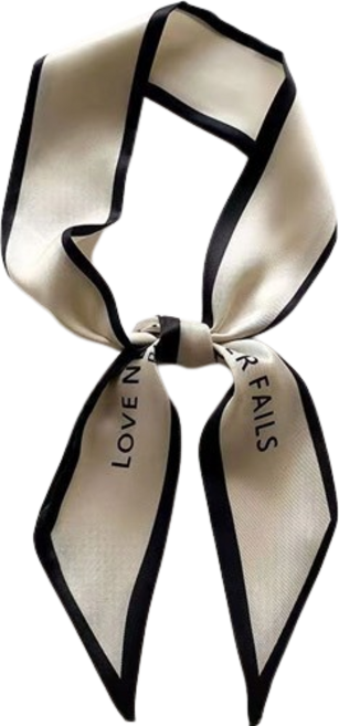 디아픽 3종 양면 얇은 스카프 타이 쁘띠 스카프 여성 봄 가을 레터링