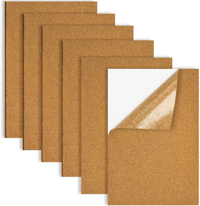 6 개 코르크판 접착식 300*200 1 2 3 mm 코르크 벽 핀보드 직사각형 코르크판 직사각형 단열 코르크판 직사각형 코르크 받침대 벽 바닥 받침대 장식