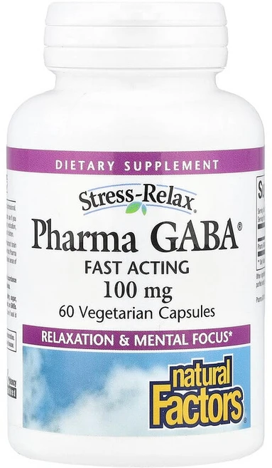Natural Factors Stress-Relax® Pharma GABA® 100mg 베지 캡슐 60정 NFS-02836, 1 - 쿠팡