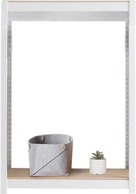 홈던트하우스 조립식 앵글 철제 선반 2단 800 x 700 x 1500, 화이트