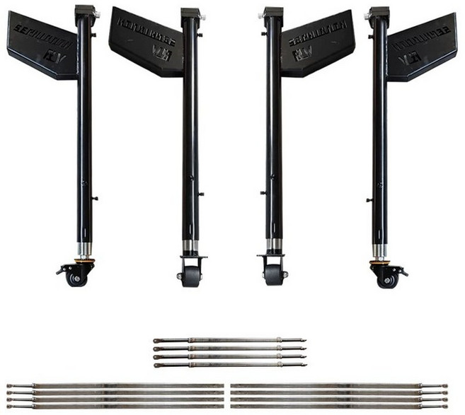 트럭캠퍼 수동 아웃트리거 빅풋 트레일러 캠핑카 지지대 다리 리프트 리프트잭 화이트 세트 카라반, 바퀴 포함 수동 4개 세트 블랙, 1개