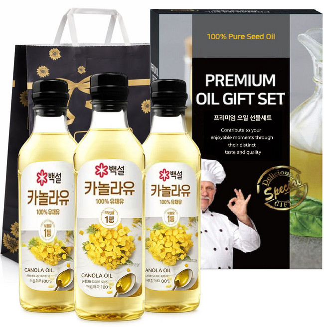 백설 카놀라유 500ml *3P 카놀라유 식용유 설날선물세트 명절선물세트, 1개, 1.5L