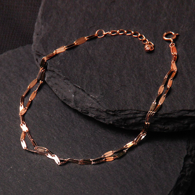 주리에떼 14K/18K 여성 두줄 데일리 패션 글램 레이어드 체인 팔찌