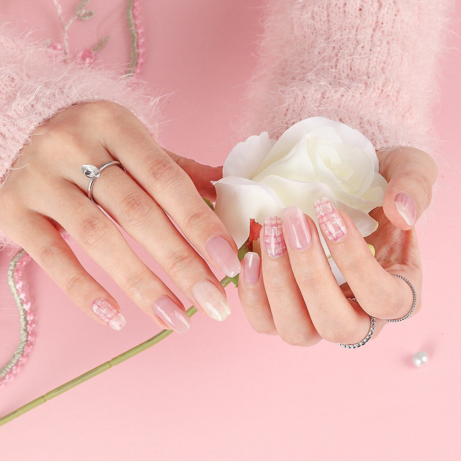 샤인비 멀티 큐어링 젤 스트립스 18p 세트 햇빛에 구워도 되는 멀티 큐어링 젤 스티커, 1개, 69496 러브 베리 트위드