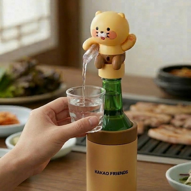카카오프렌즈 춘식이 에어레이팅 디스펜서 소주 혼술 메이트 굿즈 자동 술 따르는 기계, 1개, 에어레이팅 쿨러 디스펜서