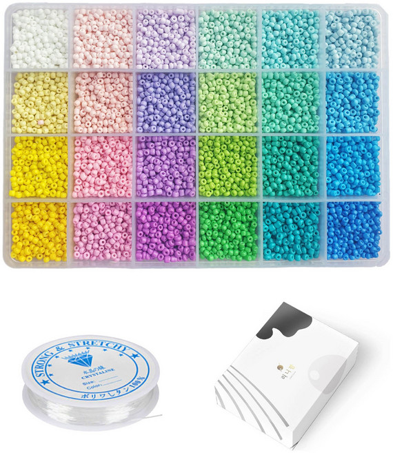 리니팜 24칸 시드비즈 세트 마카롱, 2mm, 1세트