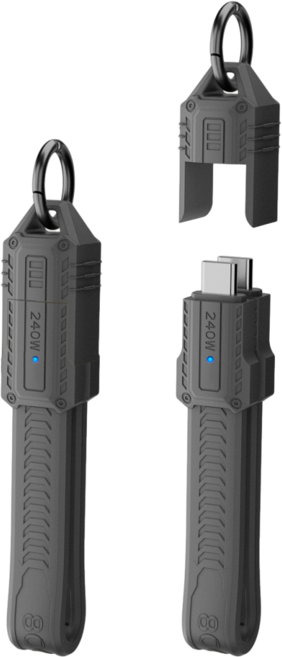 ibits MDD USB4 鑰匙圈短線 PD240W 快充 80Gbps傳輸 TypeC 13.5CM, 灰色, 1個