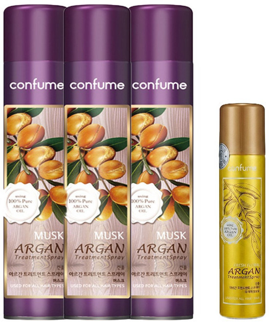 과일나라 컨퓸 아르간 머스크 트리트먼트 스프레이 300ml 3개 +후레쉬플로럴 60ml 1개 기획세트