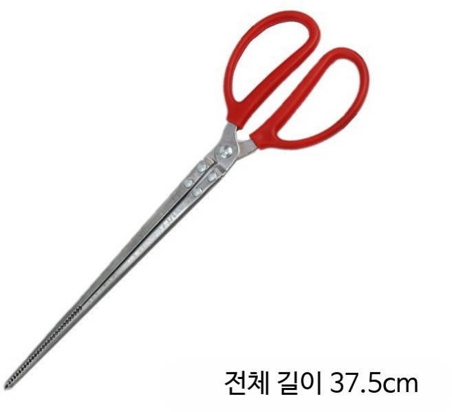 조개 갈퀴 갯벌 체험 해루질 바지락 호미 갈고리 괭이, 플라스틱 손잡이 37.5cm 직선 갈퀴 집게, 1개