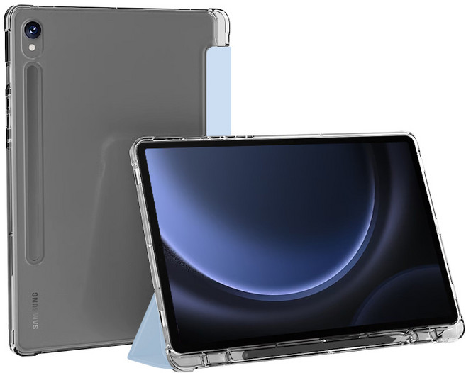 니하 갤럭시 탭 S9 / 탭 S9 FE 클리어 S펜 수납 케이스, 스카이블루
