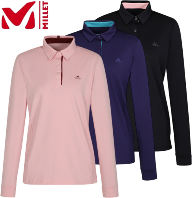 [매장발송]밀레 여성 티셔츠 시원한 여름 기능성 카라긴팔티 골프 등산