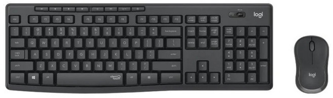 Logitech 羅技 MK295 石墨灰 無線 靜音鍵鼠組 防濺設計 公司貨, 黑色