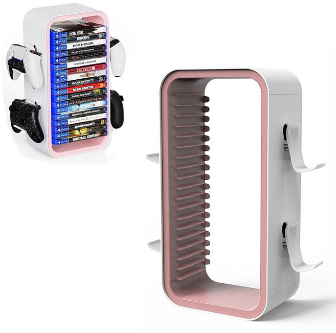 PS5 게임타이틀 수납장 18P 게임패드 거치대 파워업 PS4 XBOX 닌텐도스위치2, 핑크, 1개, 파워업 게임타이틀 수납장