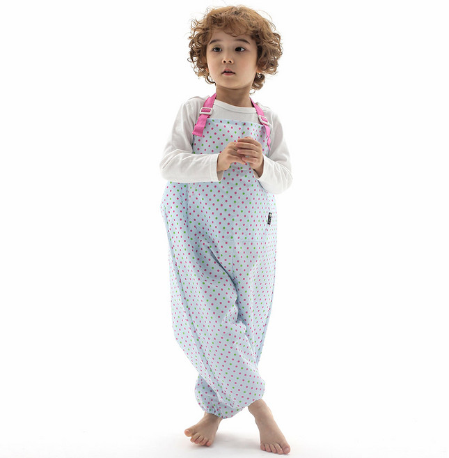 플리에 멜빵형 미술가운/모래놀이바지/갯벌체험옷, 하늘연두땡