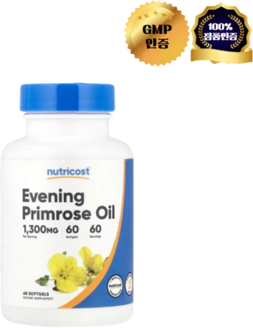 뉴트리코스트 달맞이꽃 오일 1300mg 소프트젤 60정, 1개 - 쿠팡