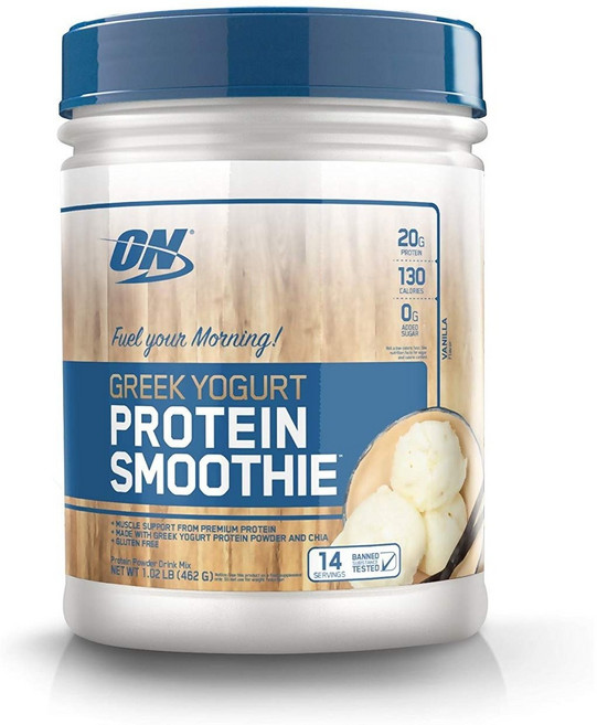 옵티멈뉴트리션 그릭 요거트 프로틴 스무디 파우더 드링크 믹스, 바닐라(Vanilla), 462g, 1개