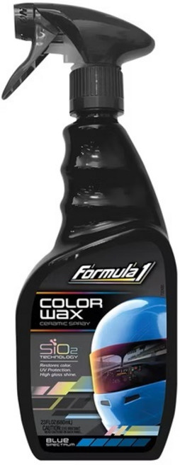 Formula1 SiO2陶瓷鍍膜噴蠟 (5色可選) 680ml 陶瓷聚合物 瓷鏡面光澤 抗UV.酸雨.汙垢, 1個, 藍色