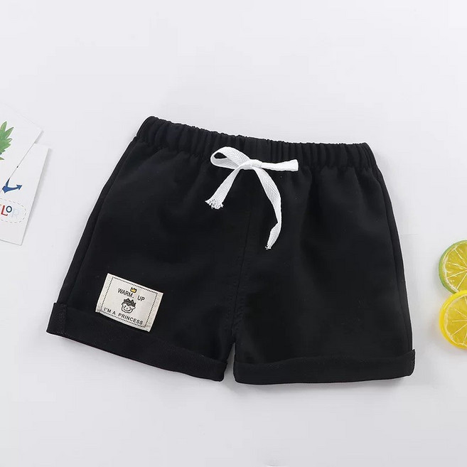 萱寶媽咪baby童裝館 韓版兒童休閒純色運動短褲 薄款彈力褲 男童女童時尚童褲