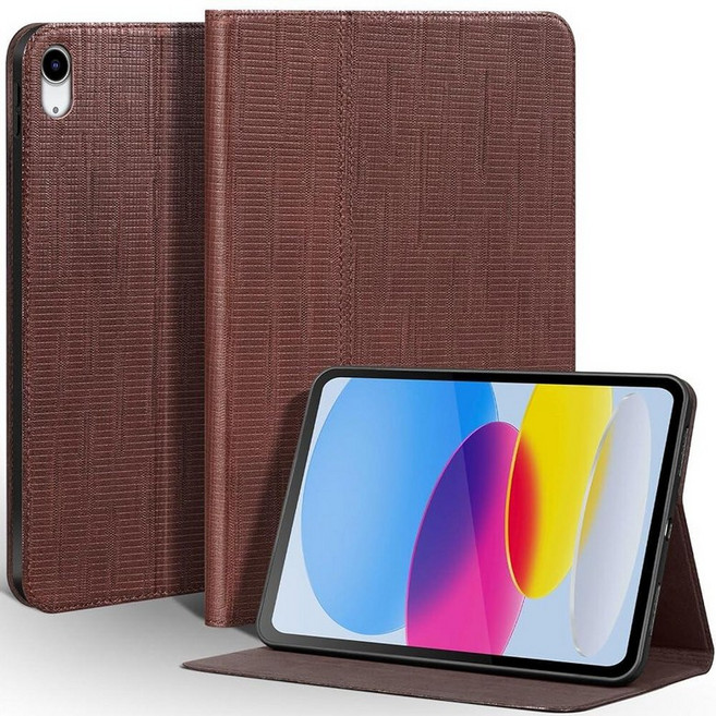 Une Diffe Leather Case for iPad (A16) 11th Gen. 2025 11 Inch iPad 10th Gen.2022 10.9 Inch Full G, 브라운 홀