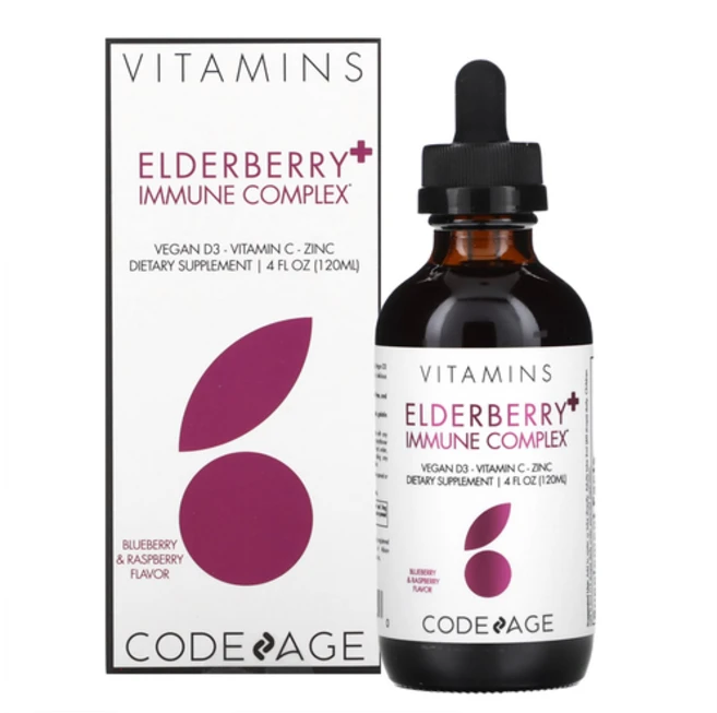 코드에이지 이뮨시럽 엘더베리 비타민 시럽 120mL 삼부커스 아답토젠 아연 블랙커런트, 1개 - 쿠팡