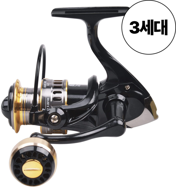 포마운트 낚시 초경량 스피닝릴, 블랙, DEX-4000